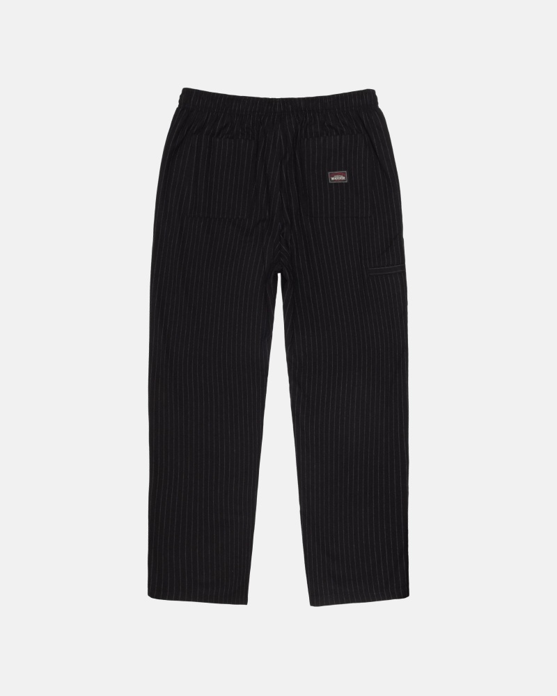 Pantalon Stüssy Beach Pant Laine Stripe Noir | BU29-I1-MZ