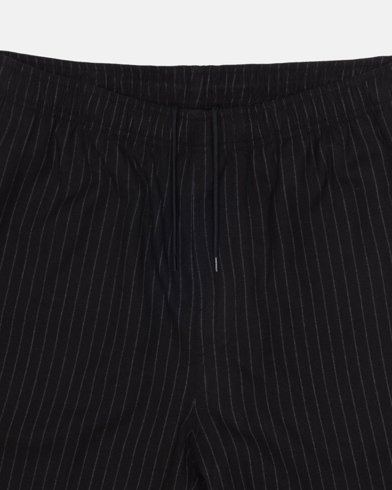 Pantalon Stüssy Beach Pant Laine Stripe Noir | BU29-I1-MZ