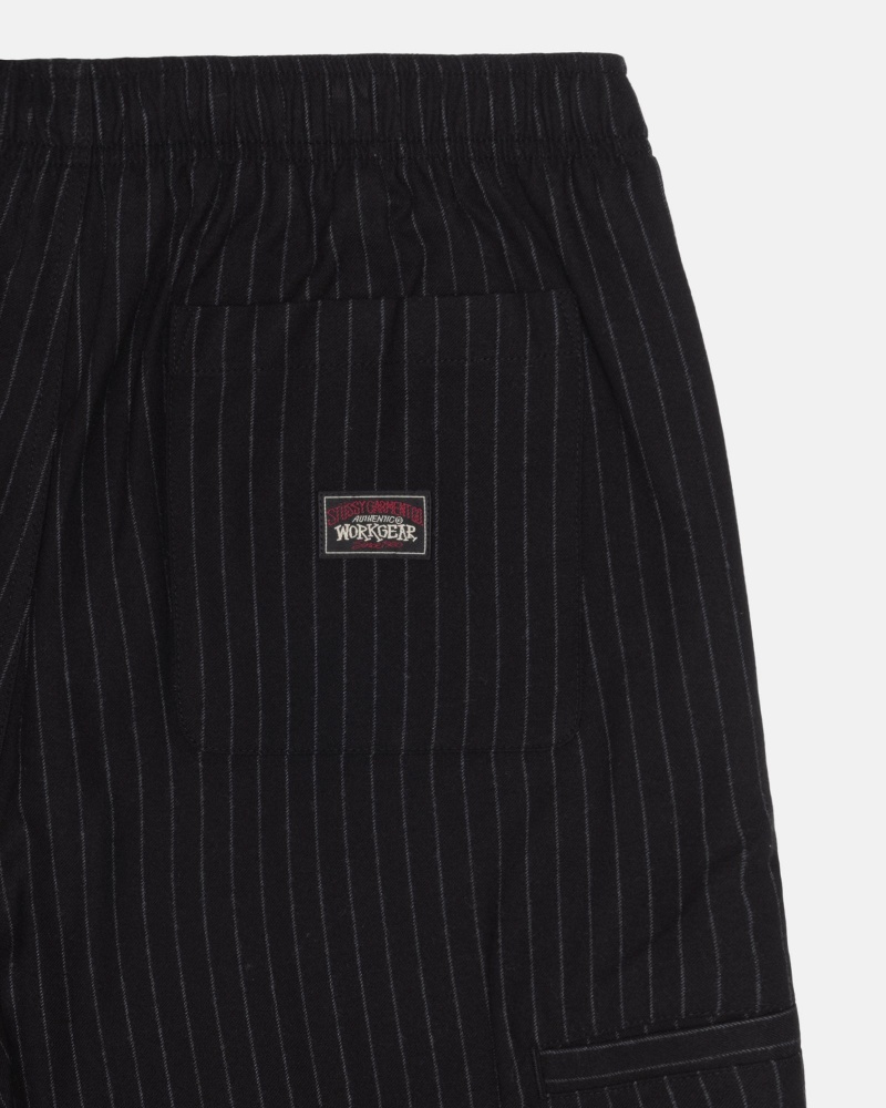 Pantalon Stüssy Beach Pant Laine Stripe Noir | BU29-I1-MZ