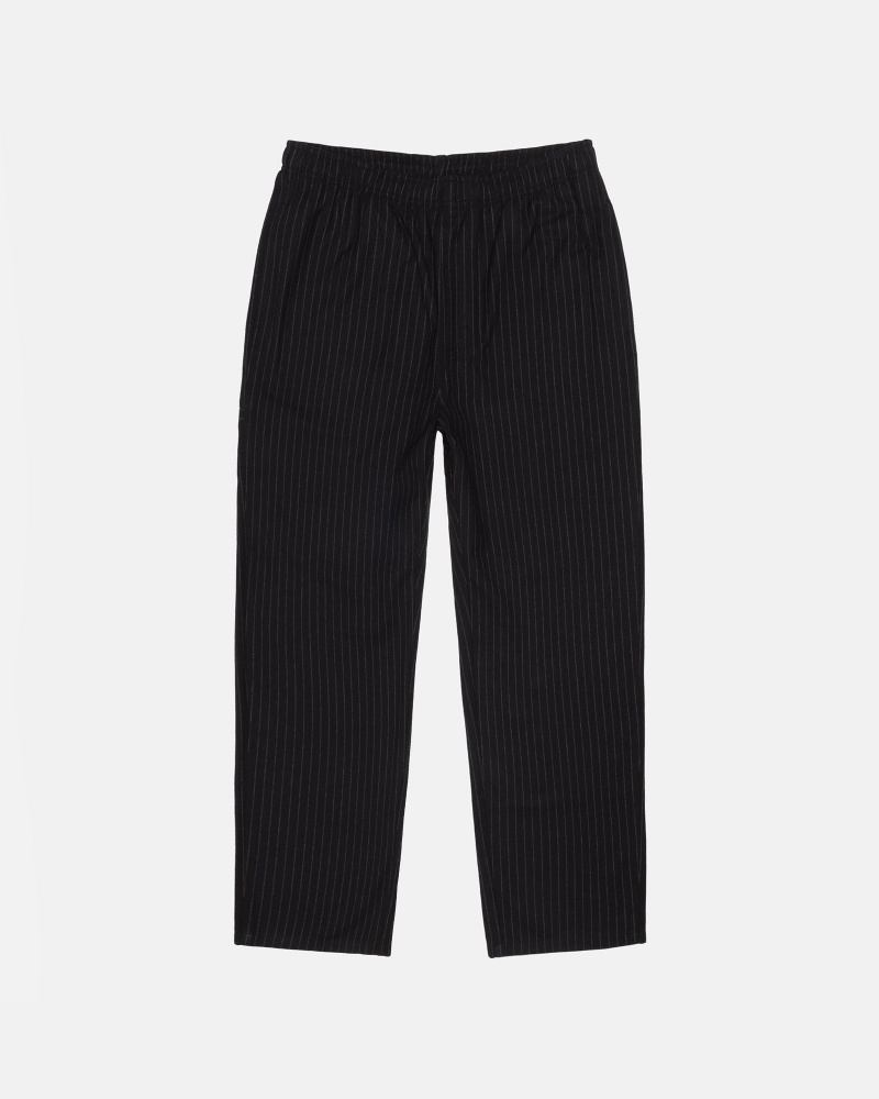 Pantalon Stüssy Beach Pant Laine Stripe Noir | BU29-I1-MZ