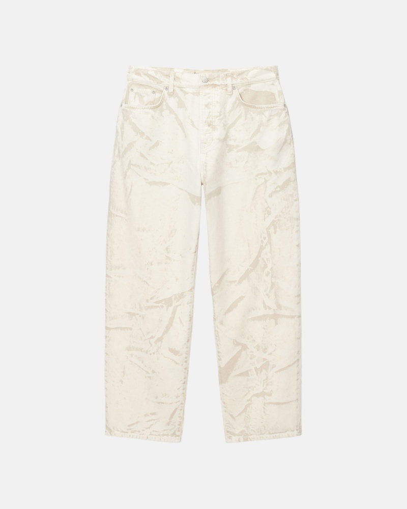 Pantalon Stüssy Big Ol\' Jean Distressed Tela Kaki | QY75-V1-XM