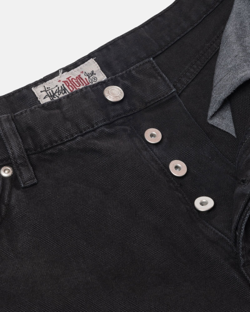 Pantalon Stüssy Big Ol' Jean Washed Tela Noir | MU00-G3-SF