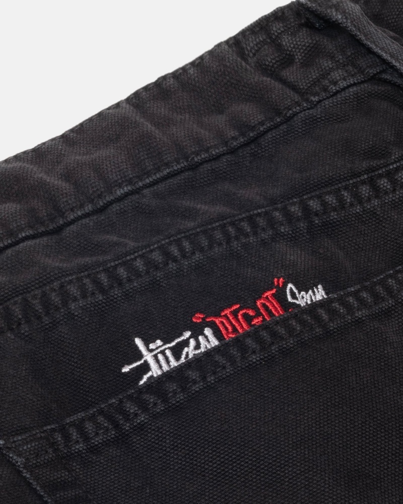 Pantalon Stüssy Big Ol' Jean Washed Tela Noir | MU00-G3-SF