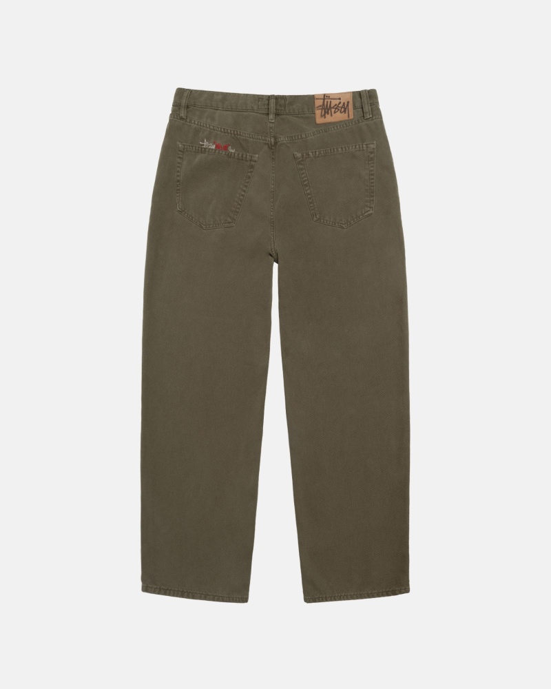 Pantalon Stüssy Big Ol' Jean Washed Tela Vert Olive | KC06-O3-ET