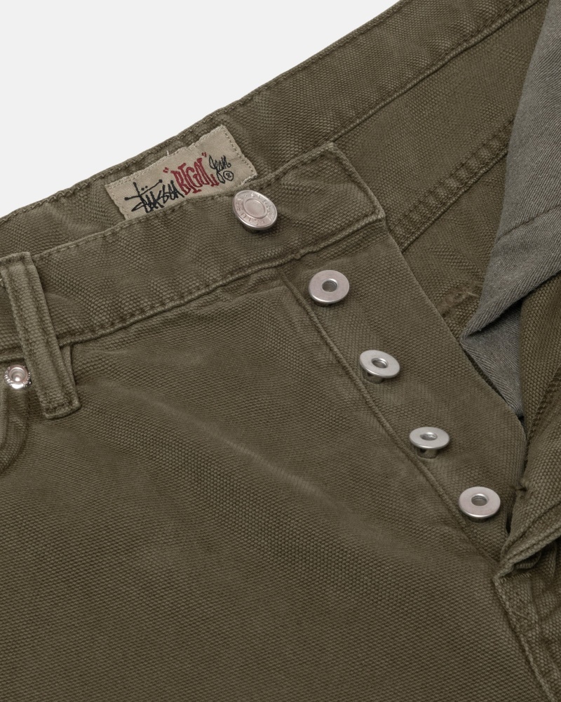 Pantalon Stüssy Big Ol' Jean Washed Tela Vert Olive | KC06-O3-ET