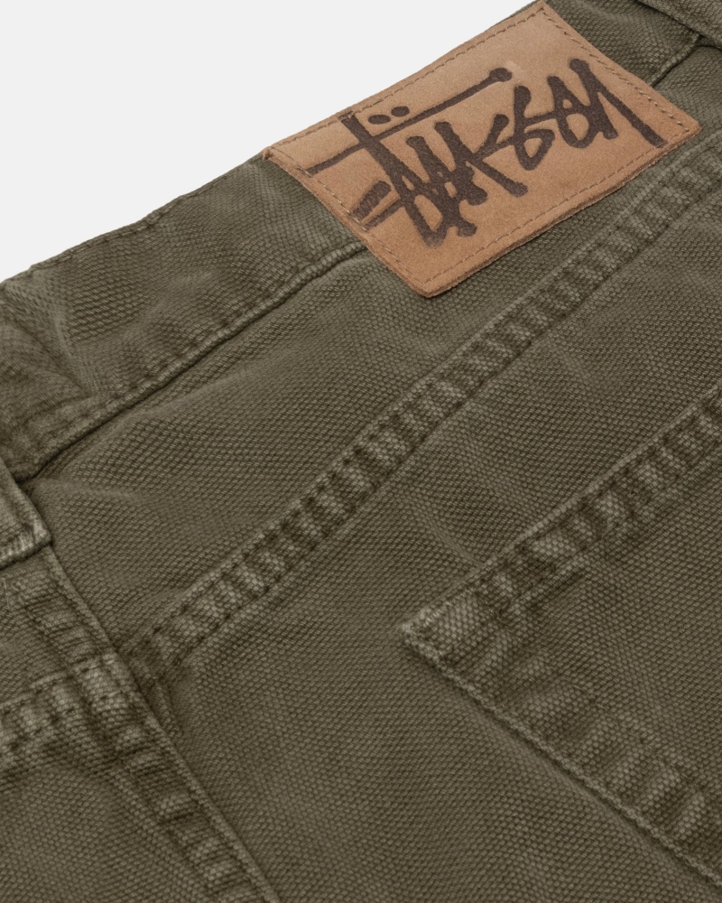 Pantalon Stüssy Big Ol' Jean Washed Tela Vert Olive | KC06-O3-ET