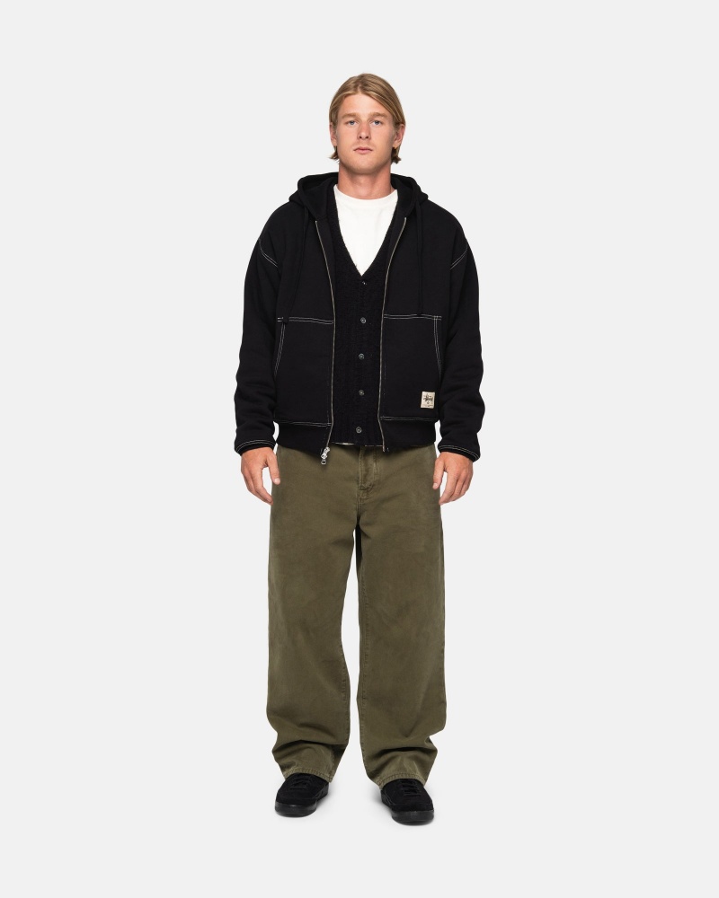 Pantalon Stüssy Big Ol' Jean Washed Tela Vert Olive | KC06-O3-ET