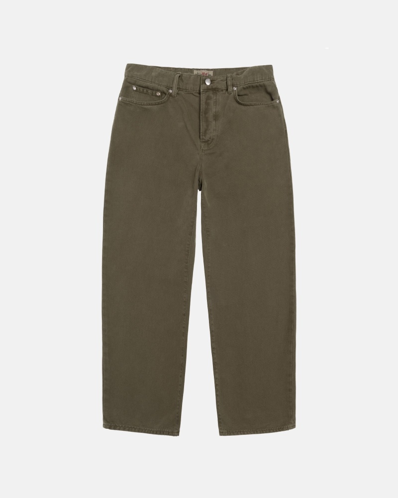 Pantalon Stüssy Big Ol\' Jean Washed Tela Vert Olive | KC06-O3-ET