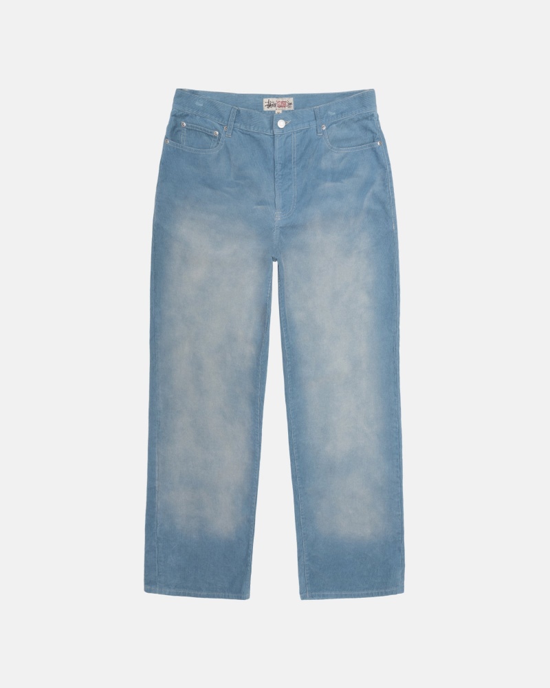 Pantalon Stüssy Classiche Jean Faded Corduroy Bleu | ED36-D1-BQ