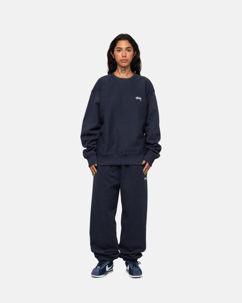 Pantalon Stüssy Stock Logo Sweatpant Bleu Marine | HG95-N1-ZH