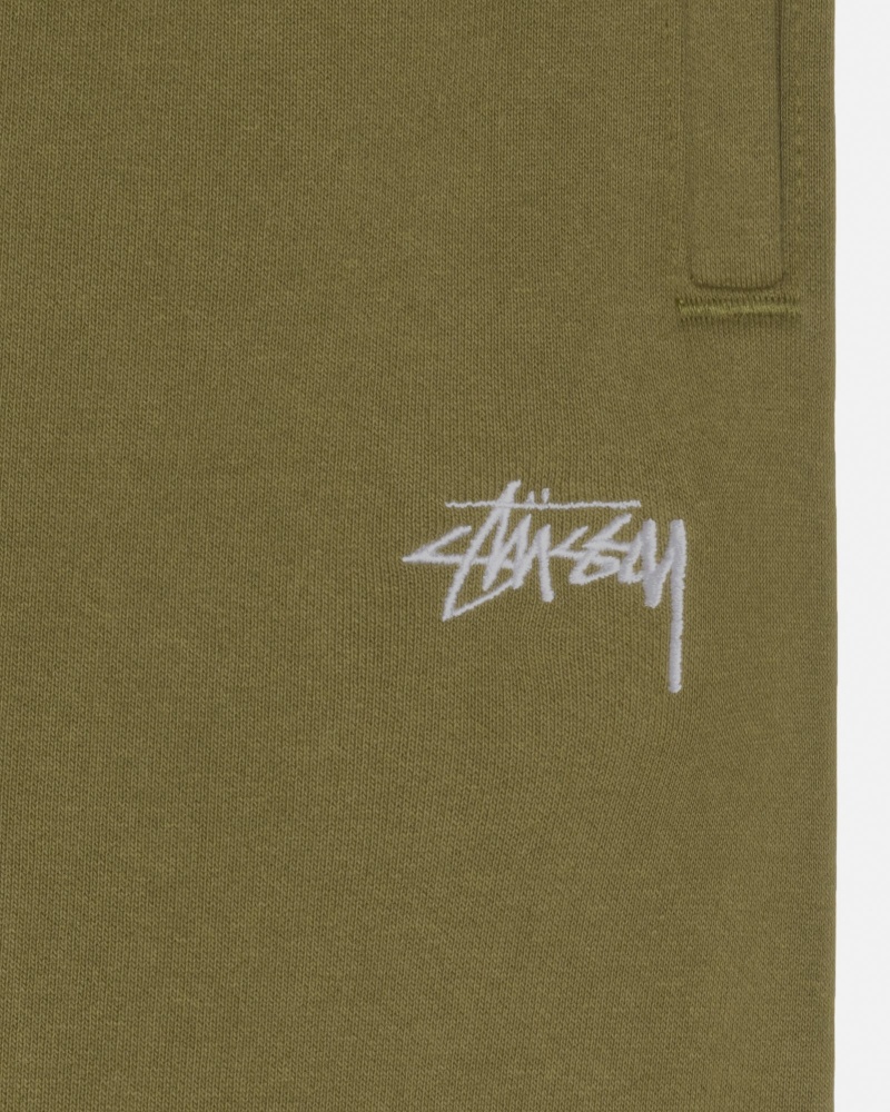 Pantalon Stüssy Stock Logo Sweatpant Vert Olive | JA29-R1-GL