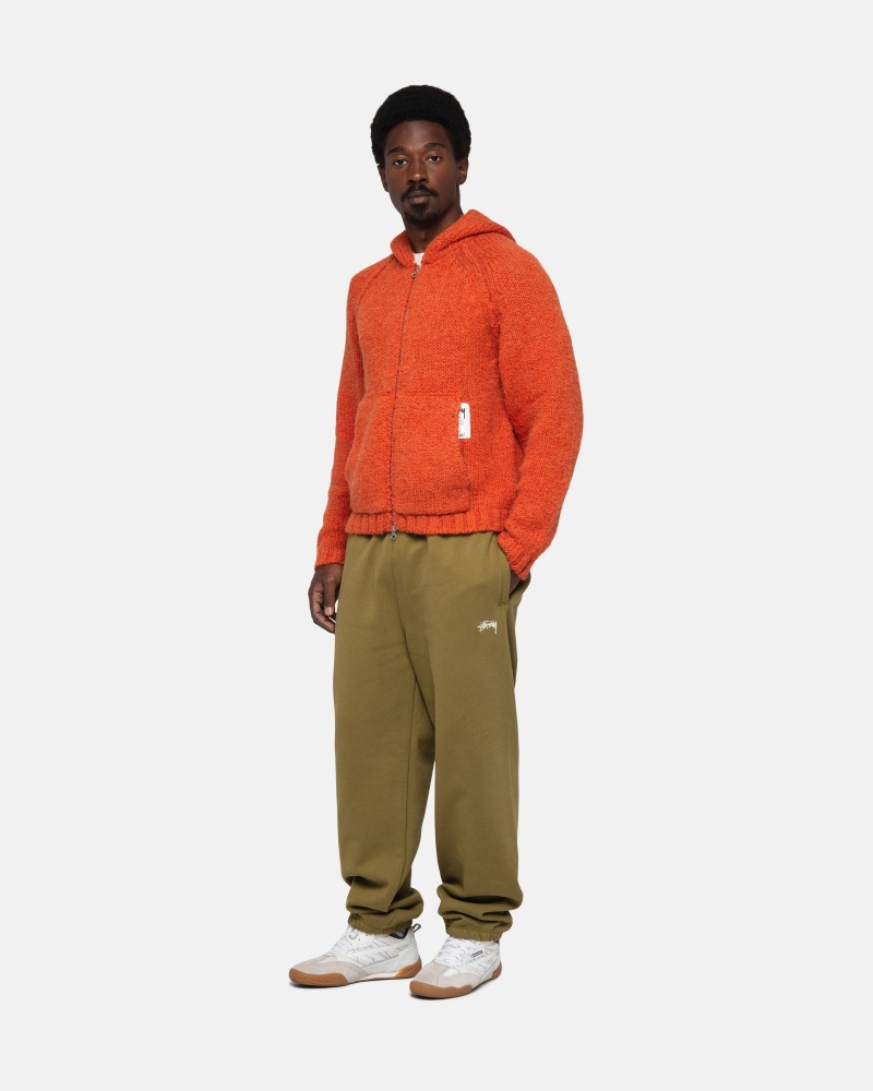 Pantalon Stüssy Stock Logo Sweatpant Vert Olive | JA29-R1-GL