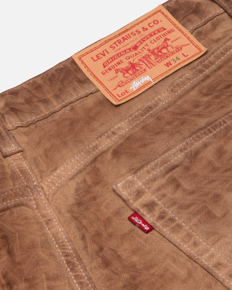 Pantalon Stüssy & Levi's Dyed Jacquard Jean Marron | XZ38-L5-FJ