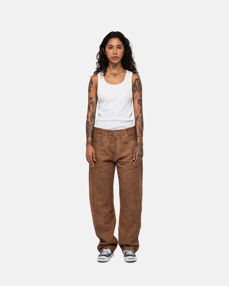 Pantalon Stüssy & Levi's Dyed Jacquard Jean Marron | XZ38-L5-FJ