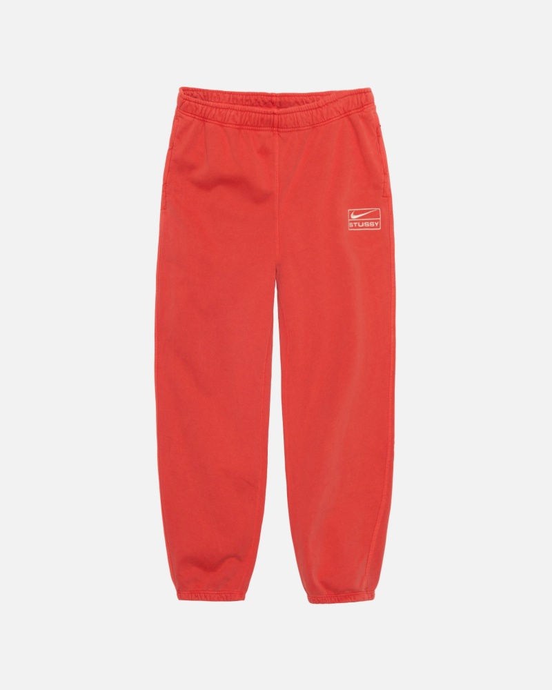 Pantalon Stüssy & Nike Pigment Dyed Fleece Pant Rouge | HU60-Y7-SR