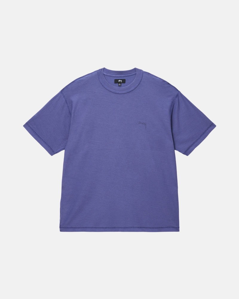 Short Sleeve Knit Stüssy Lazy Tee Noir | QK13-U1-BW