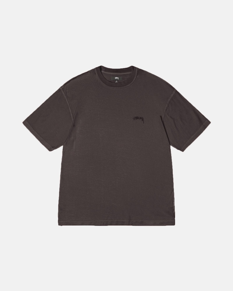 Short Sleeve Knit Stüssy Lazy Tee Noir | UN63-L5-OR