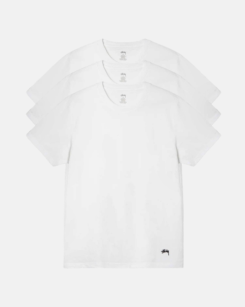 Short Sleeve Knit Stüssy Stussy Undershirt Blanche | JH13-J4-MB