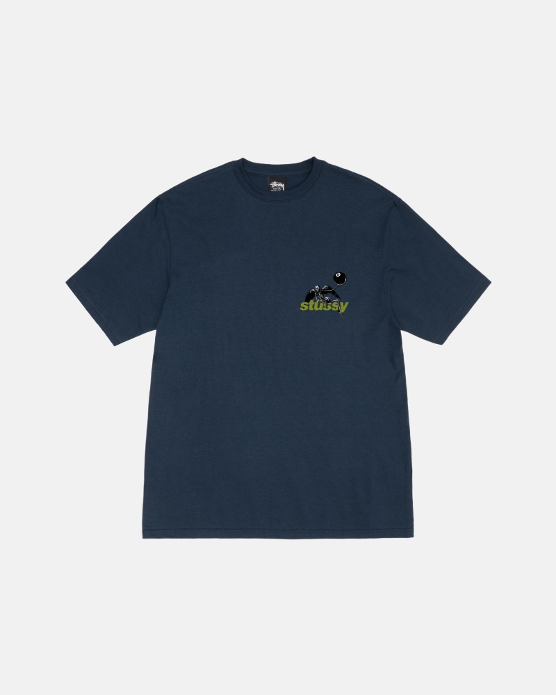 Short Sleeve T-Shirt Stüssy Apocalypse Tee Bleu Marine | HW07-V7-NC