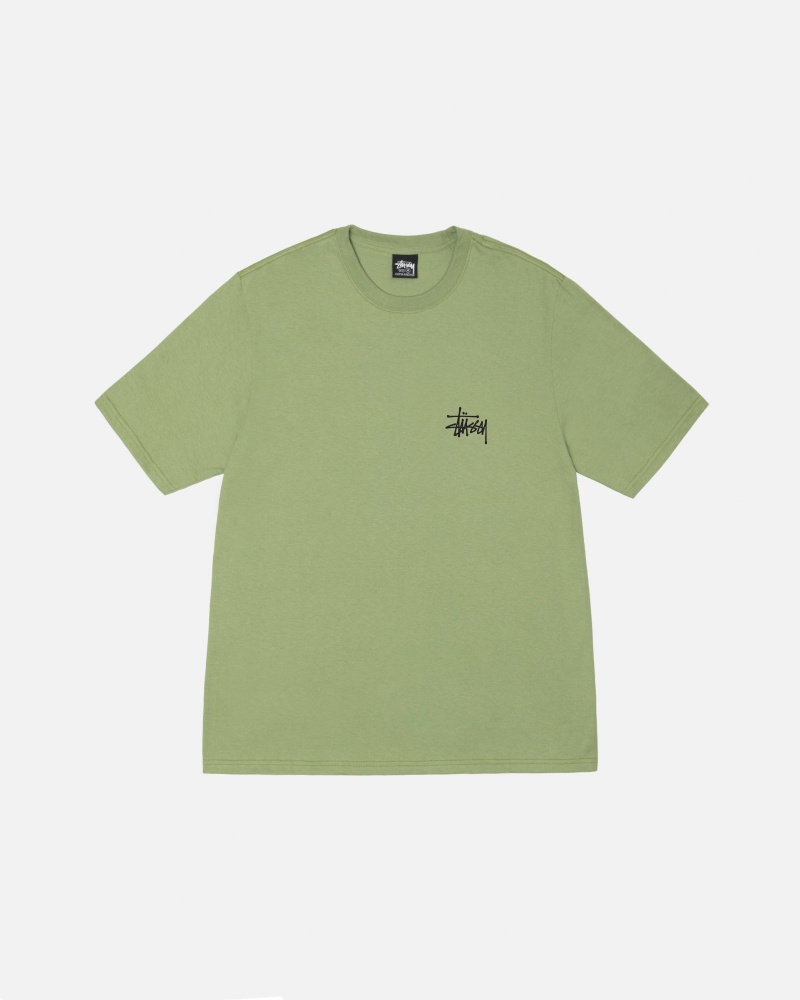 Short Sleeve T-Shirt Stüssy Basic Stussy Tee Moss | TU06-K5-LC