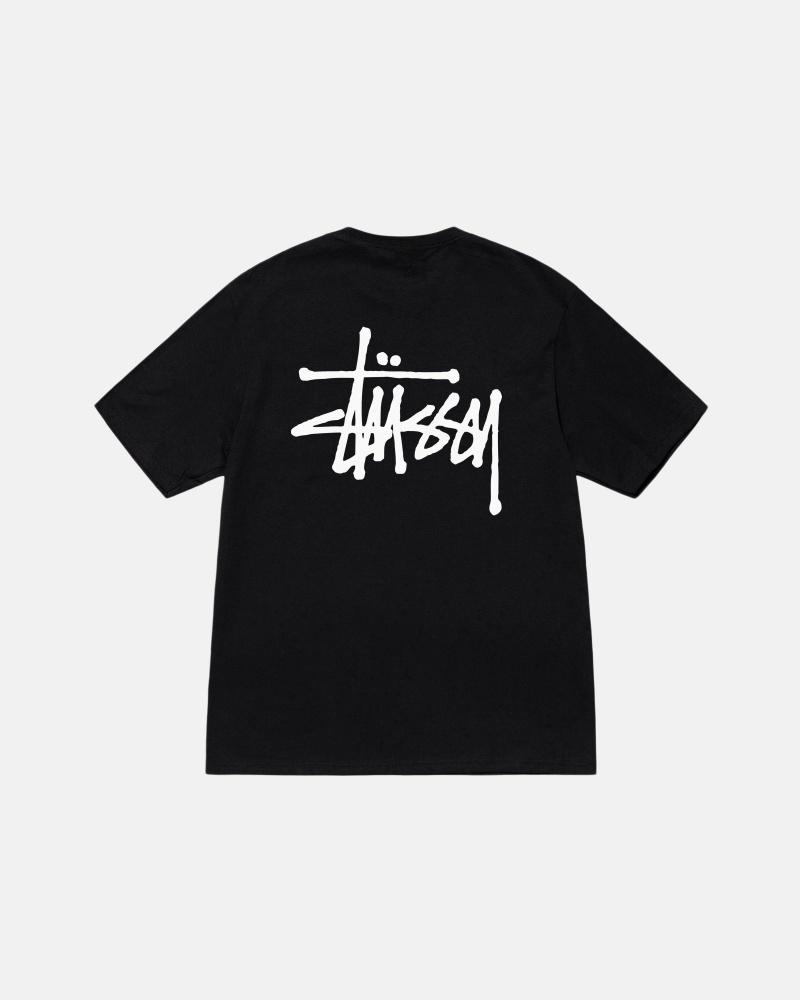 Short Sleeve T-Shirt Stüssy Basic Stussy Tee Noir | US75-W8-HS