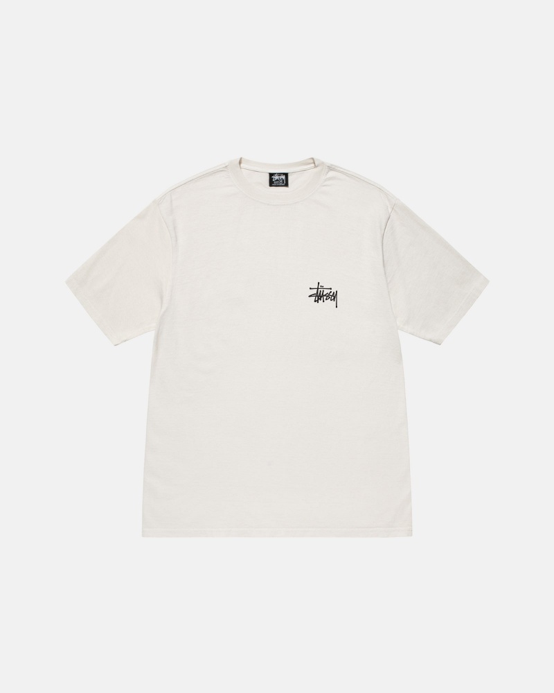 Short Sleeve T-Shirt Stüssy Basic Stussy Tee Pigment Dyed Natural | YP29-M9-ED