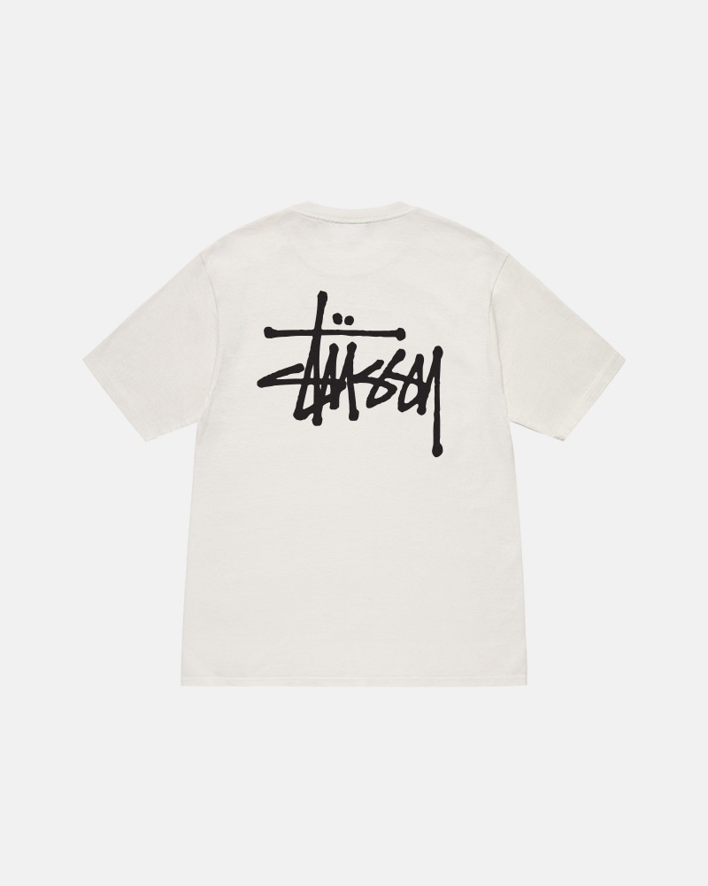 Short Sleeve T-Shirt Stüssy Basic Stussy Tee Pigment Dyed Natural | YP29-M9-ED