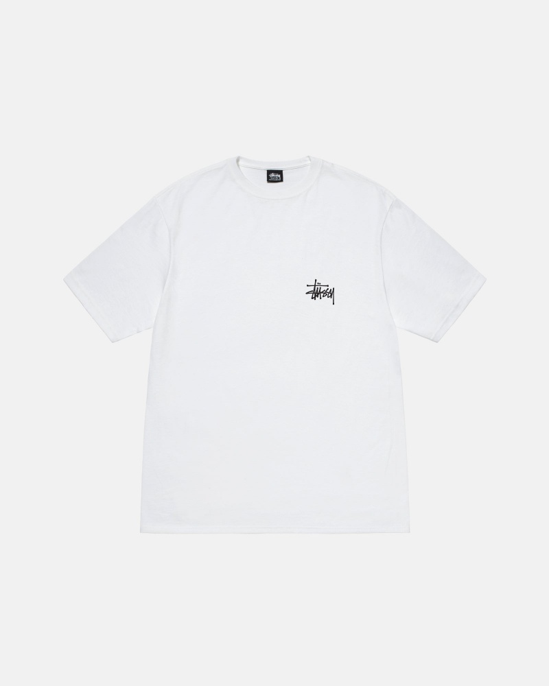 Short Sleeve T-Shirt Stüssy Basic Stussy Tee Blanche | HS91-F4-AS