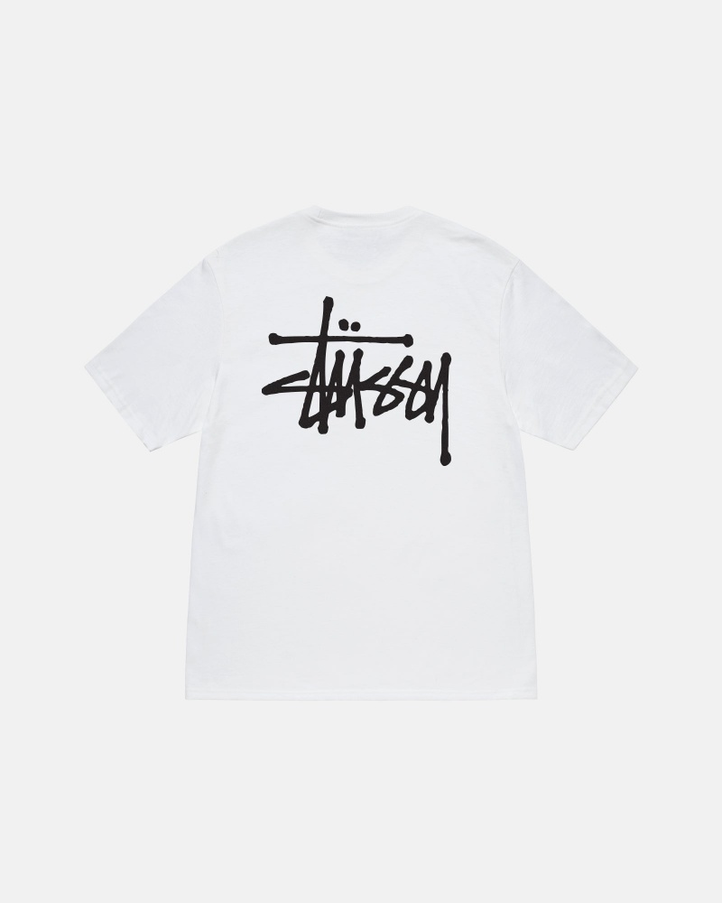 Short Sleeve T-Shirt Stüssy Basic Stussy Tee Blanche | HS91-F4-AS