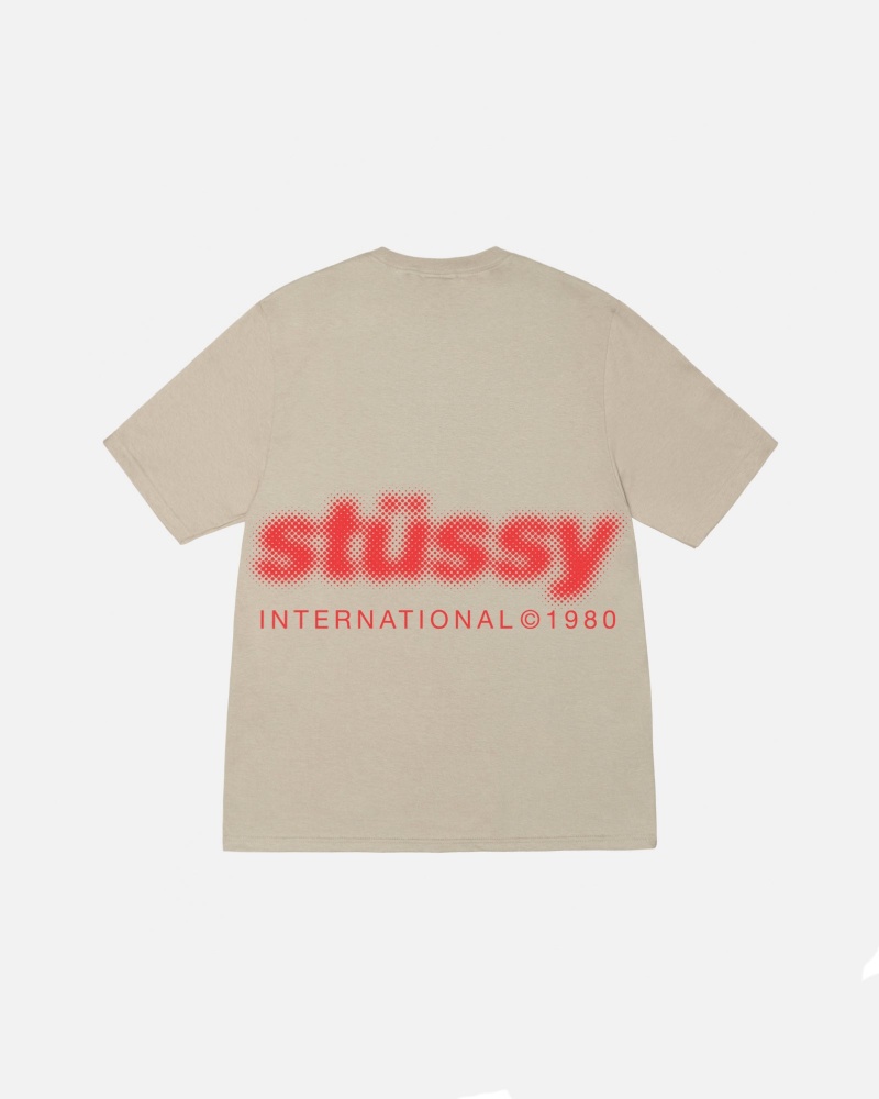 Short Sleeve T-Shirt Stüssy Blur Tee Kaki | LU46-E2-LQ