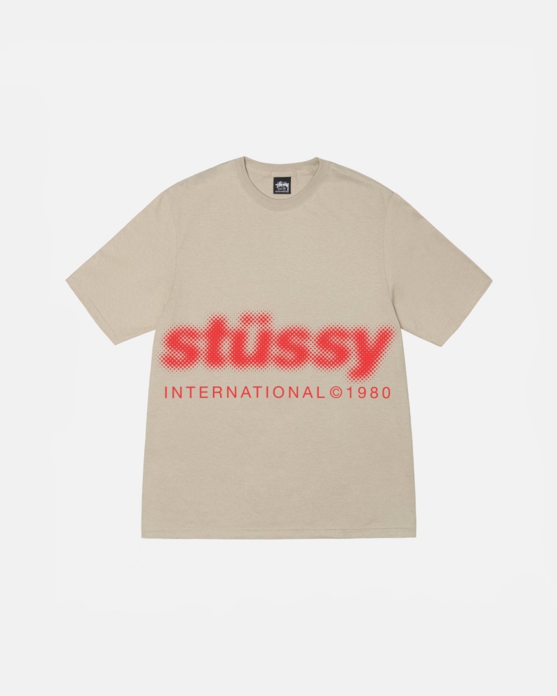 Short Sleeve T-Shirt Stüssy Blur Tee Kaki | LU46-E2-LQ