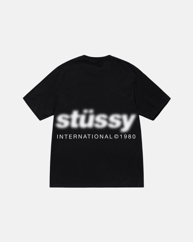 Short Sleeve T-Shirt Stüssy Blur Tee Noir | FU71-U4-CM