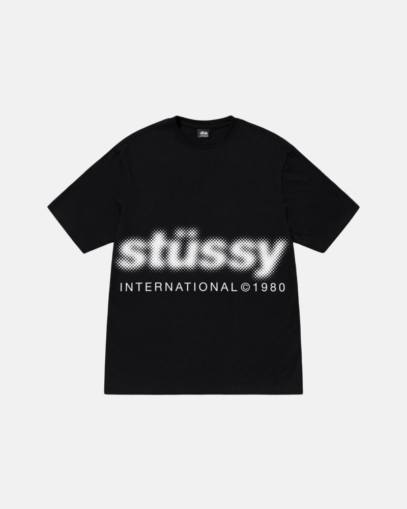 Short Sleeve T-Shirt Stüssy Blur Tee Noir | FU71-U4-CM