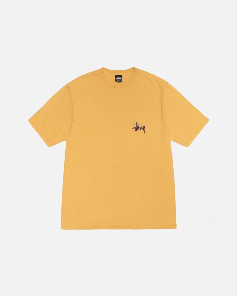 Short Sleeve T-Shirt Stüssy Built Tough Tee Pigment Dyed Honey | LK83-B3-YA