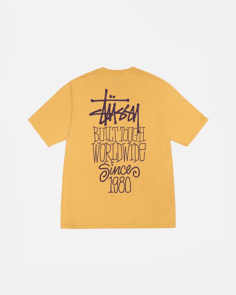 Short Sleeve T-Shirt Stüssy Built Tough Tee Pigment Dyed Honey | LK83-B3-YA