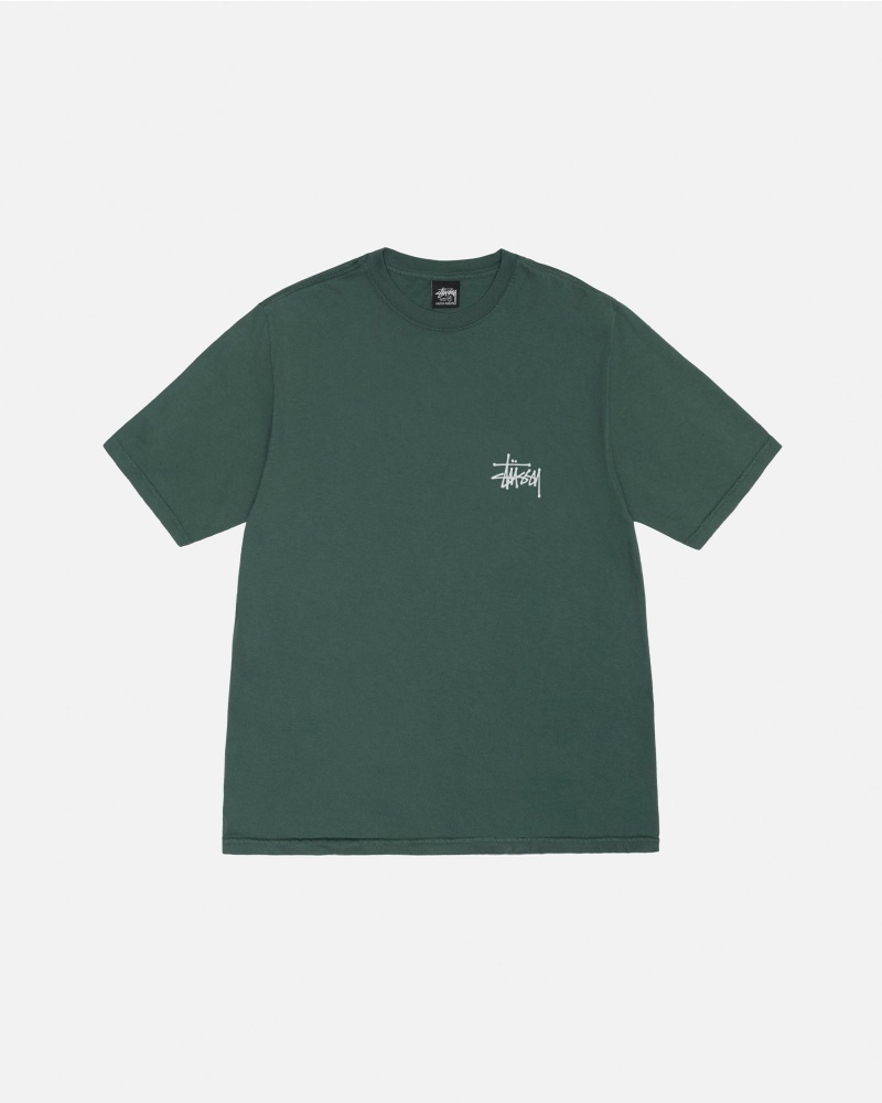 Short Sleeve T-Shirt Stüssy Built Tough Tee Pigment Dyed Forest | TX41-C2-ZC