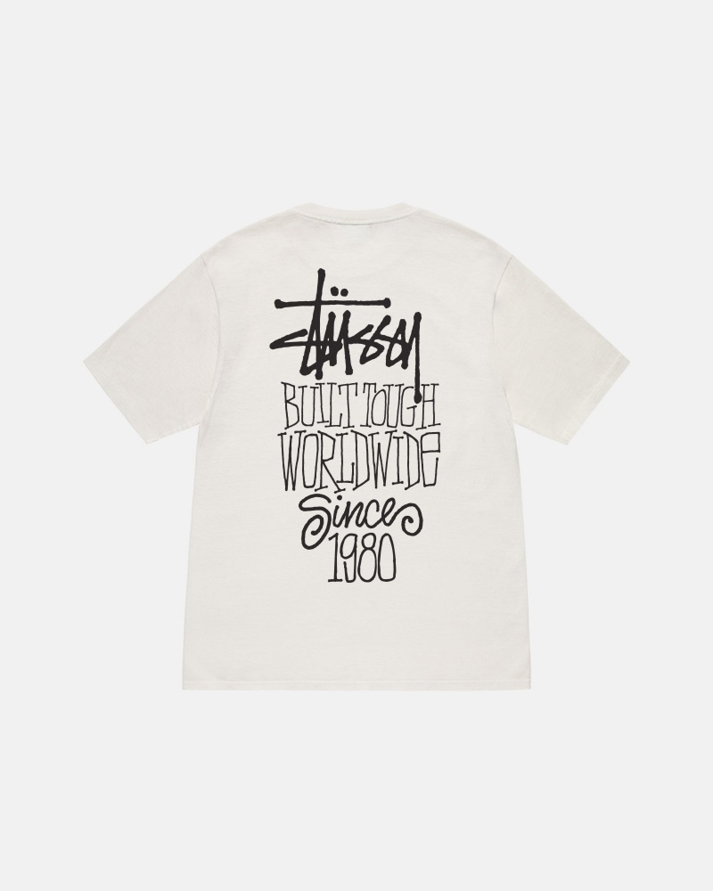 Short Sleeve T-Shirt Stüssy Built Tough Tee Pigment Dyed Natural | BX55-N5-ZE