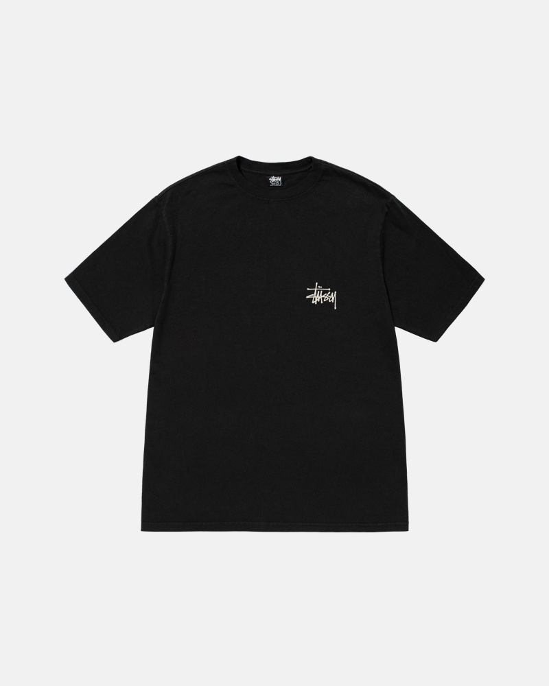 Short Sleeve T-Shirt Stüssy Built Tough Tee Pigment Dyed Noir | RA59-L5-RZ