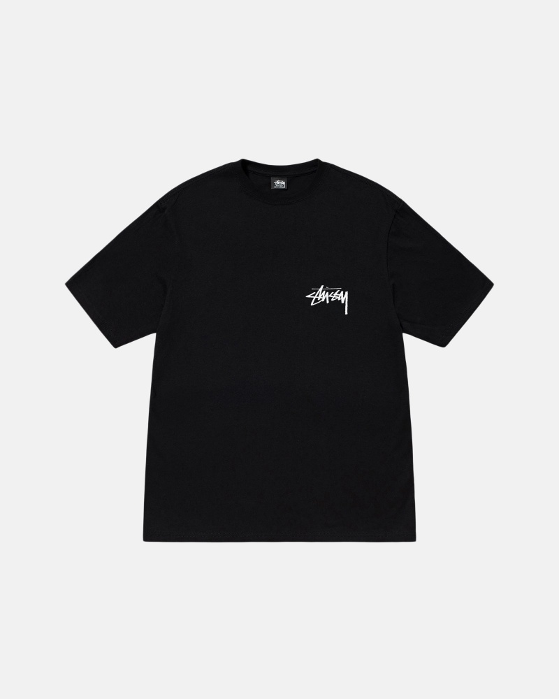 Short Sleeve T-Shirt Stüssy Dog Collage Tee Noir | EN90-M3-WN