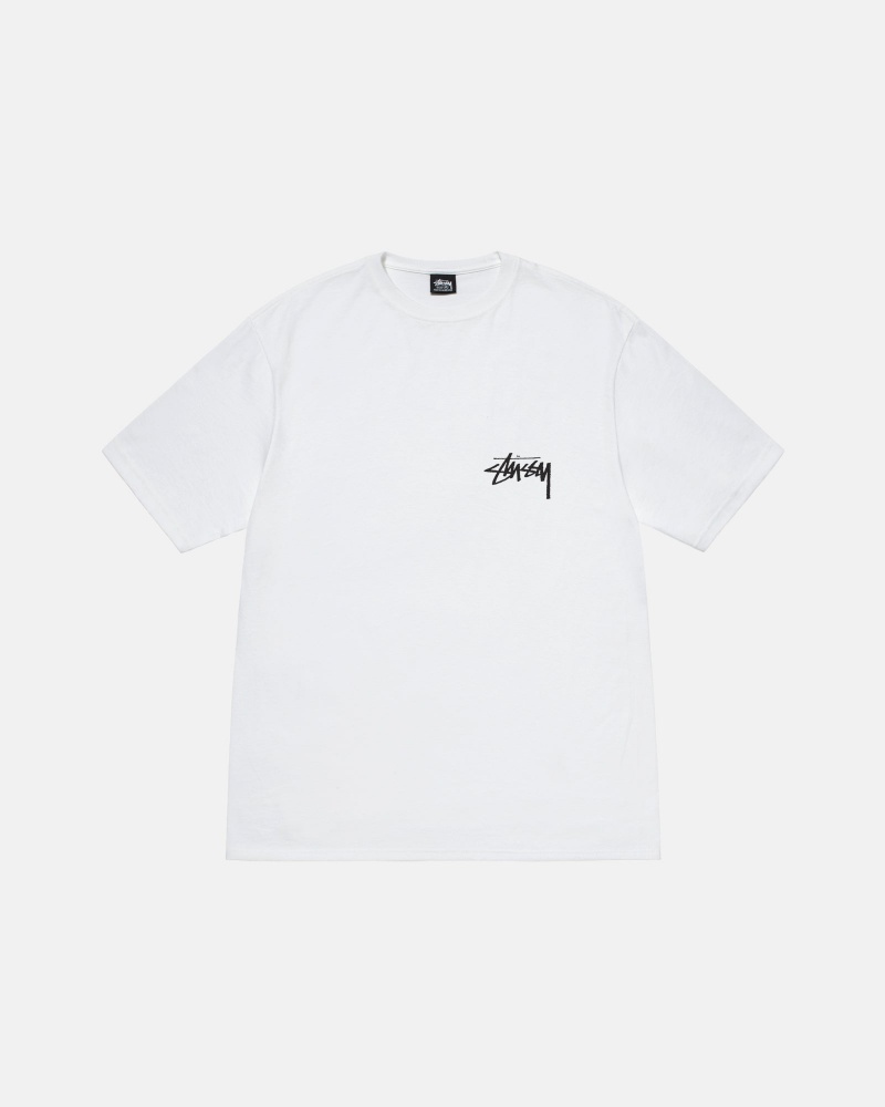 Short Sleeve T-Shirt Stüssy Dog Collage Tee Blanche | JD72-D6-OZ