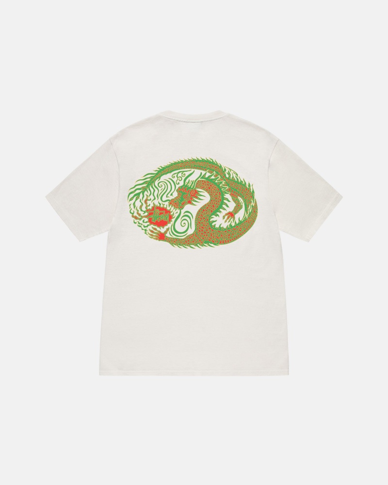 Short Sleeve T-Shirt Stüssy Mosaic Dragon Tee Pigment Dyed Natural | PZ43-C0-LI