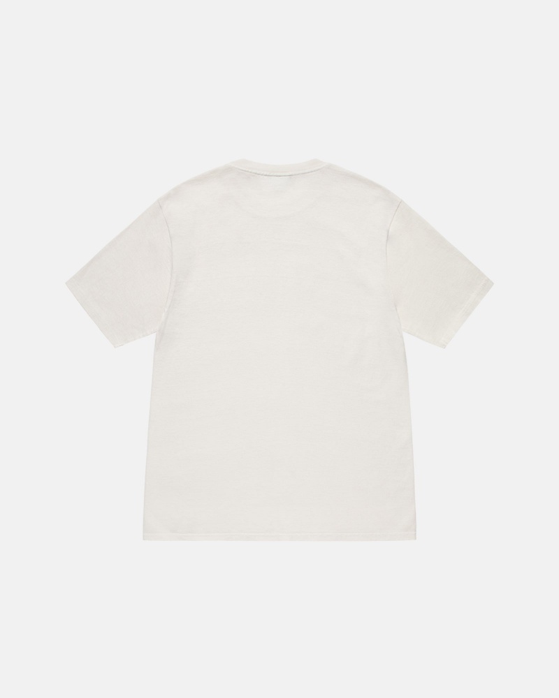 Short Sleeve T-Shirt Stüssy Small Stock Tee Pigment Dyed Natural | IH19-I8-RK