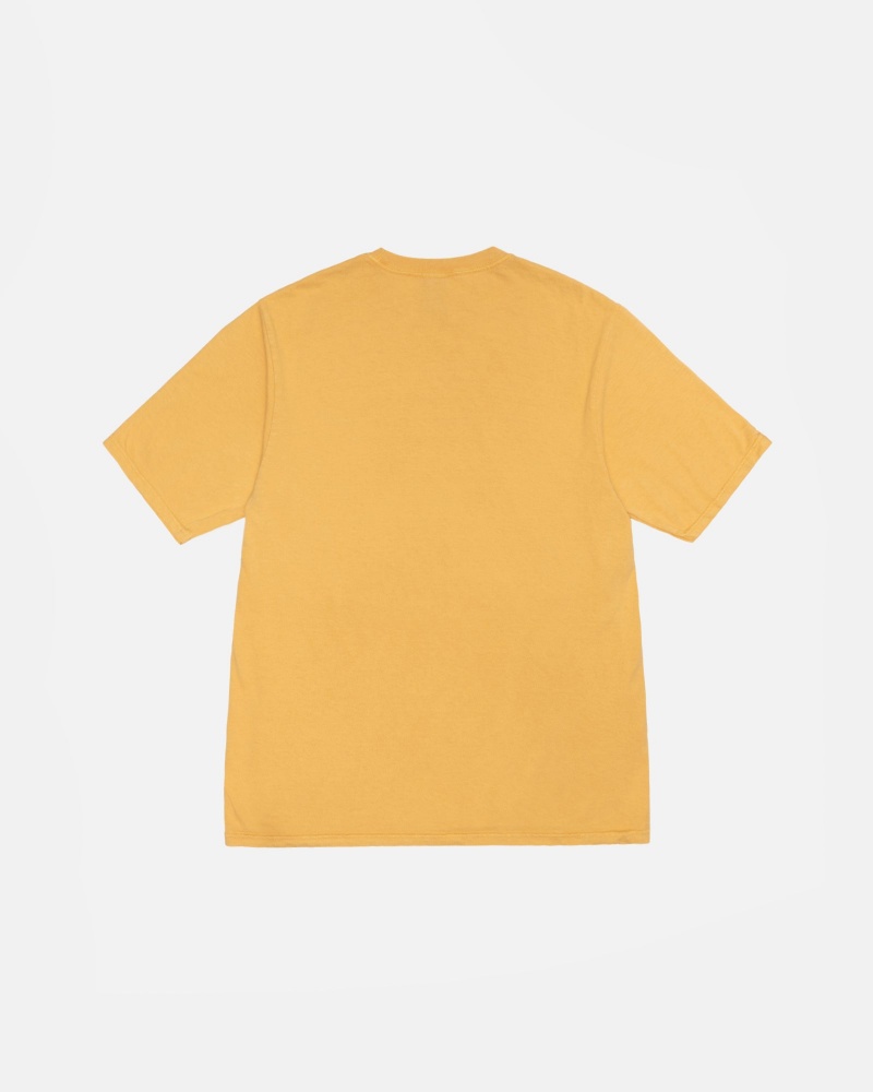 Short Sleeve T-Shirt Stüssy Small Stock Tee Pigment Dyed Honey | CU32-F1-ZC