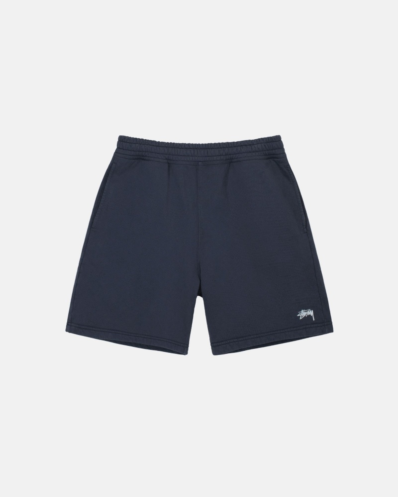 Short Stüssy Stock Logo Sweatshort Bleu Marine | NP07-I4-XK