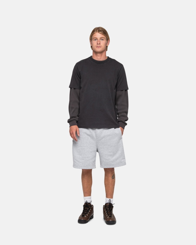 Short Stüssy Stock Logo Sweatshort Grise | XZ47-M1-NQ