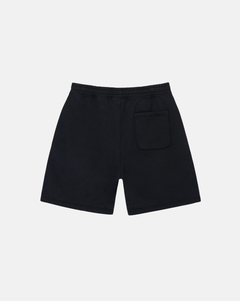 Short Stüssy Stock Logo Sweatshort Noir | XZ04-L9-NO