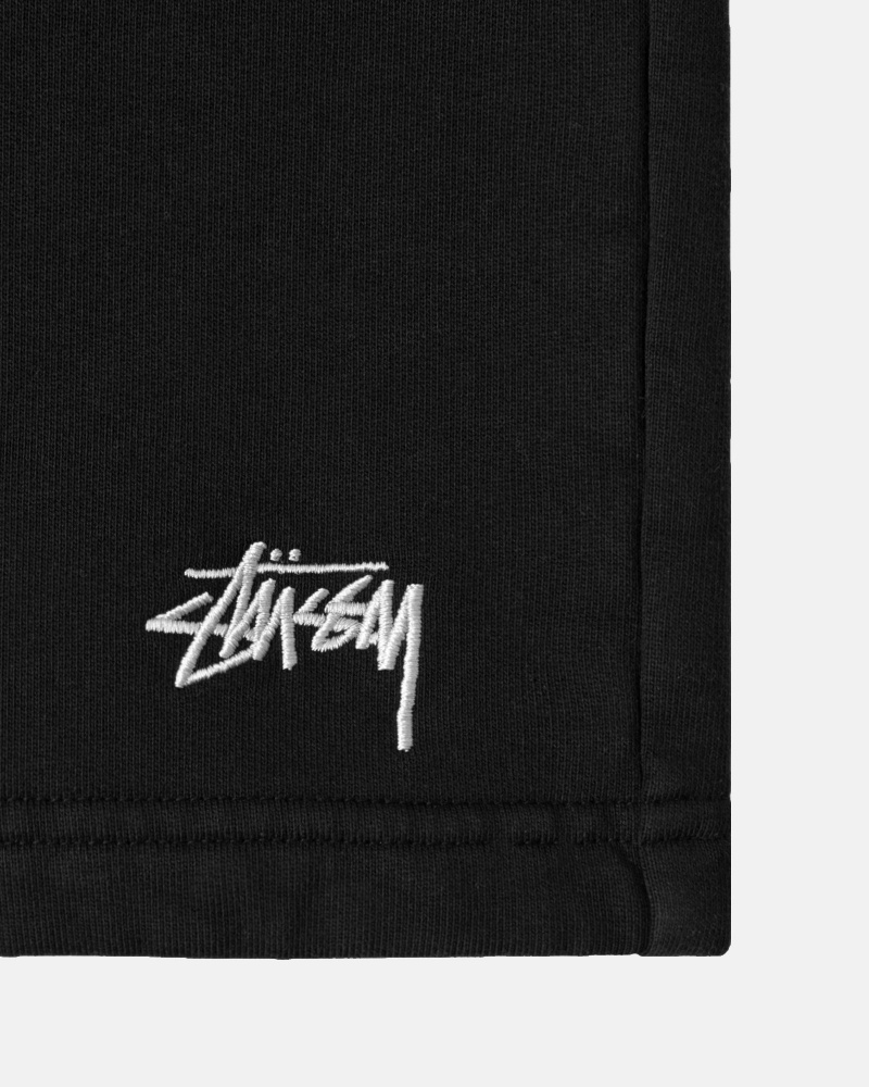 Short Stüssy Stock Logo Sweatshort Noir | XZ04-L9-NO