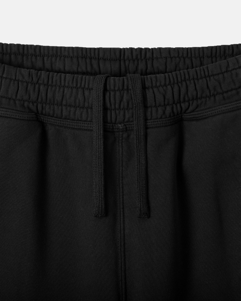 Short Stüssy Stock Logo Sweatshort Noir | XZ04-L9-NO