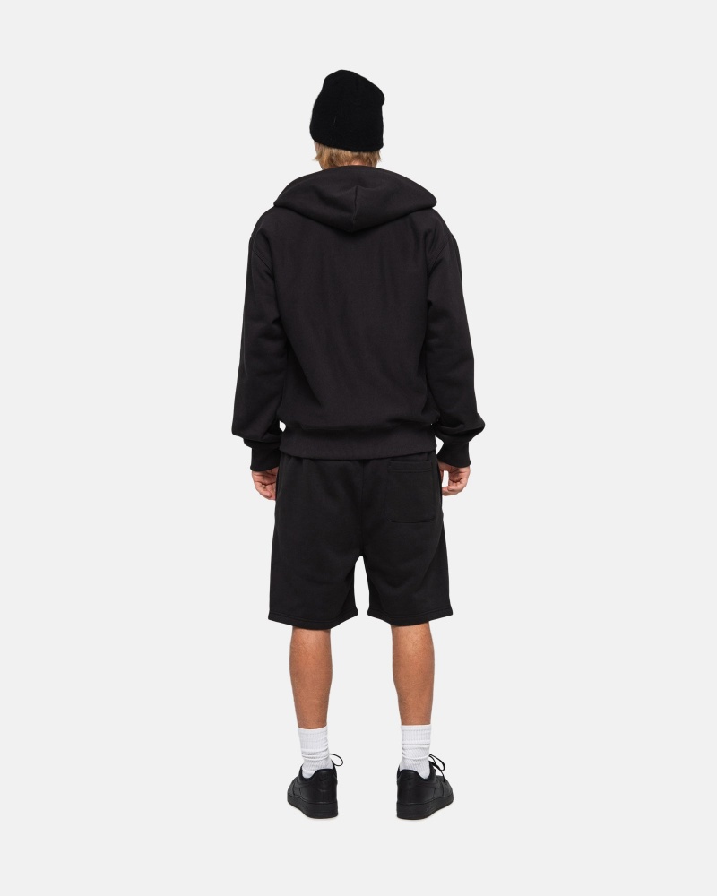 Short Stüssy Stock Logo Sweatshort Noir | XZ04-L9-NO