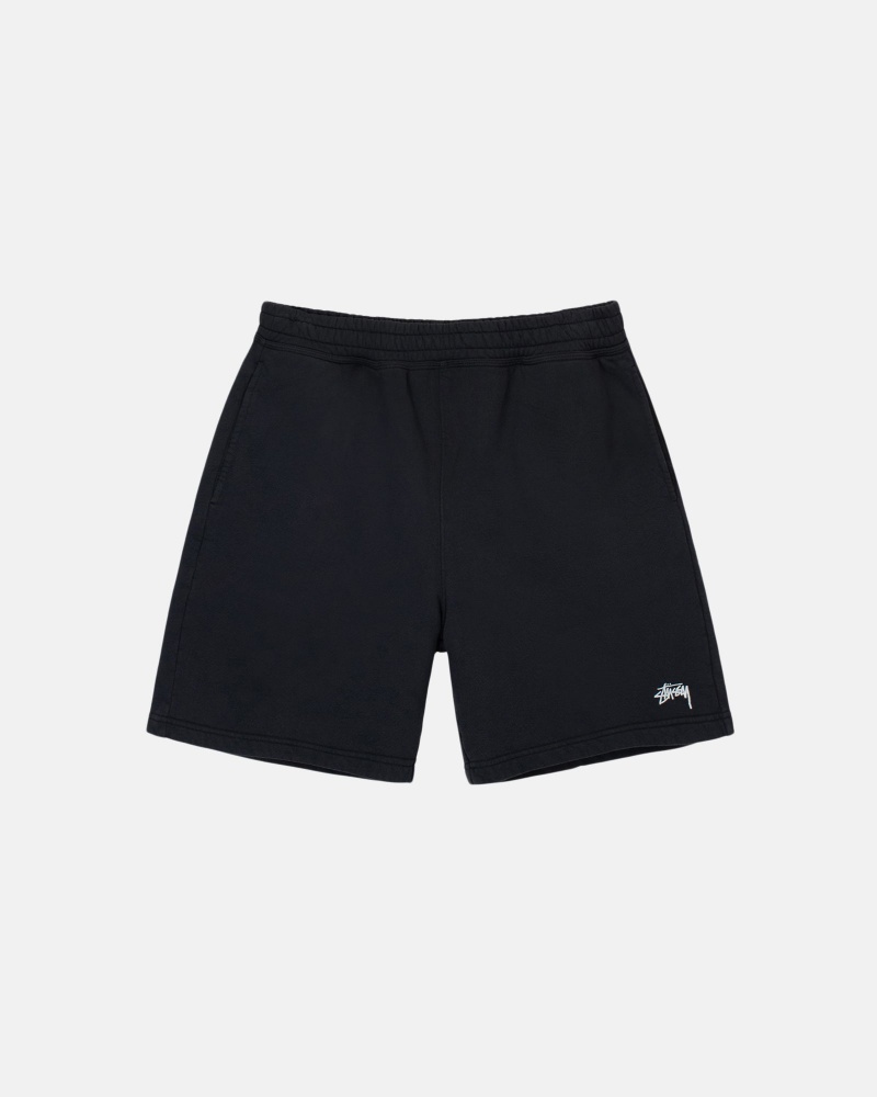 Short Stüssy Stock Logo Sweatshort Noir | XZ04-L9-NO